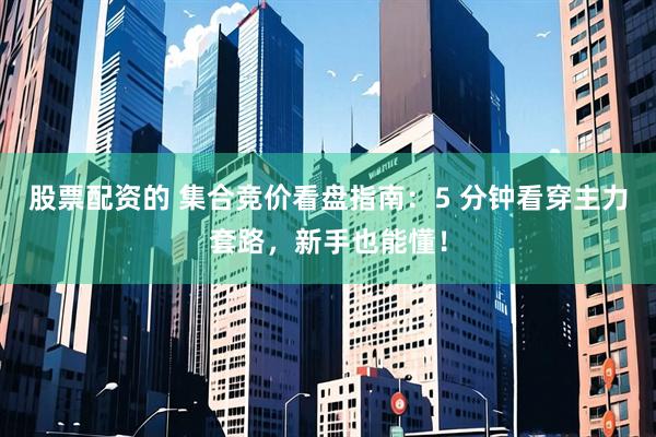 股票配资的 集合竞价看盘指南：5 分钟看穿主力套路，新手也能懂！